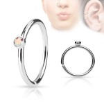 Piercing do nosu/ucha kruh s kamínkem (tyrkysová)