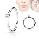 Piercing do nosu/ucha kruh s kamínkem (tyrkysová)