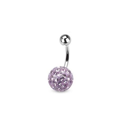Piercing do pupíku s kamínky Crystals From Swarovski® VIOLET (1,6 x 6 mm)