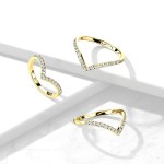 Ocelový prsten špička s čirými zirkony (55)