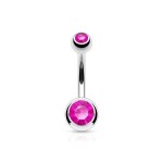 Piercing do pupíku - banánek malý (tmavě růžová)