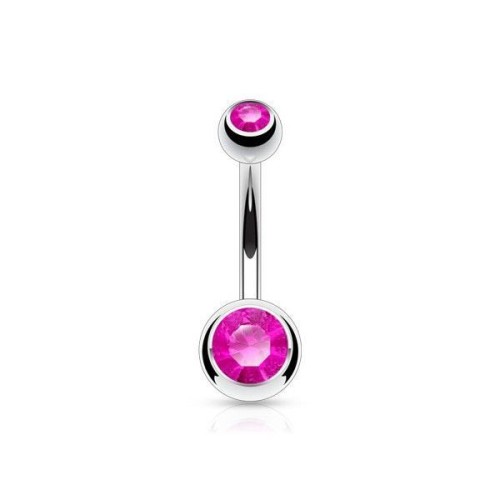 Piercing do pupíku - banánek malý (tmavě růžová)