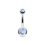Piercing do pupíku - banánek malý (světle modrá)