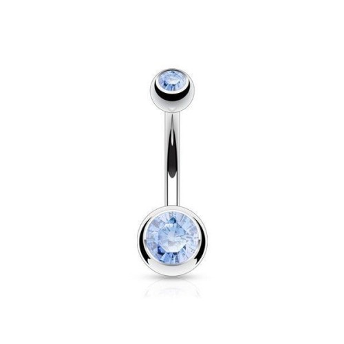 Piercing do pupíku - banánek malý (světle modrá)