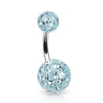 Piercing do pupíku zdobený krystaly Swarovski® (fialová)