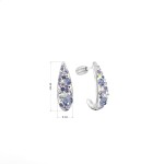 Stříbrné náušnice visací s krystaly Swarovski fialový půlkruh 31173.3 violet 