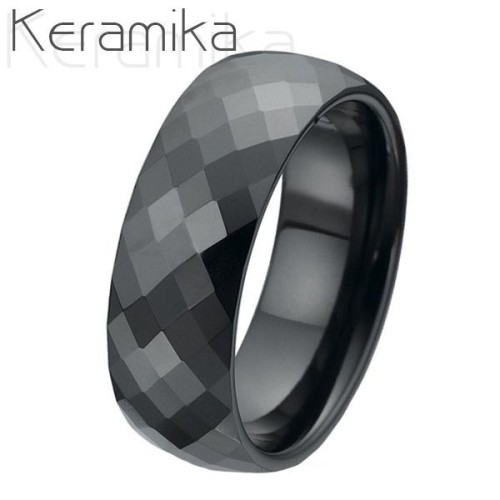 Keramický prsten černý, šíře 8 mm (60,5)
