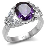 Ocelový prsten s fialovým kamenem (62) [4]