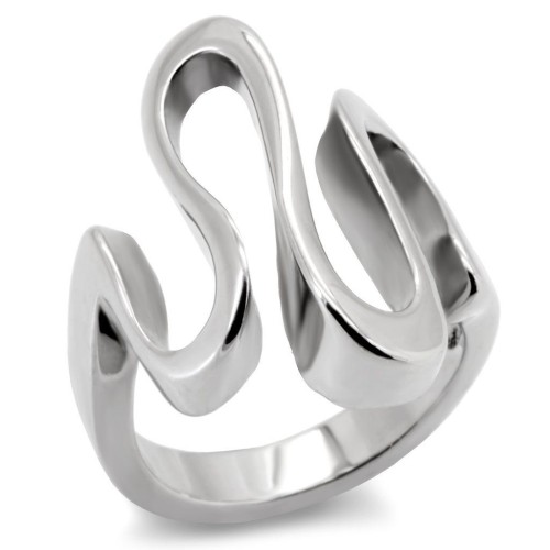 Extravagantní ocelový prsten vlnka (62)
