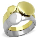 Dvojitý zlacený/lesklý ocelový prsten (52) [4]