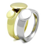 Dvojitý zlacený/lesklý ocelový prsten (52) [7]