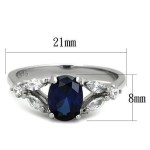Ocelový prsten s modrým kamenem (50) [6]