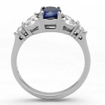Ocelový prsten s modrým kamenem (50) [7]