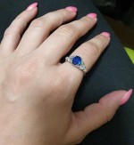 Ocelový prsten s modrým kamenem (50) [9]