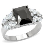 Ocelový prsten s černým kamenem [0]