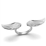 Ocelový prsten andělská křídla [0]