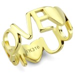 Zlacený ocelový prsten LOVE (55) [0]