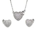 Sada šperků se zirkony náušnice a přívěsek dvě srdce bílá 19002.1 crystal [0]