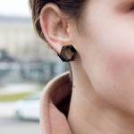 Ocelový tunel do ucha černý - šestihran (12 mm)