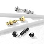 Falešný piercing do ucha - šroub (žluté zlato)