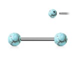 Piercing do jazyku s vnitřním závitem - jadeit