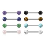 Piercing do jazyku s vnitřním závitem - jadeit