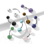 Piercing do pupíku s vnitřními závity - ametyst