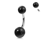 Piercing do pupíku s vnitřními závity - ametyst