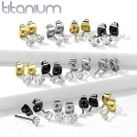 Titanové náušnice s kulatým zirkonem (5 mm)