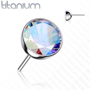 Kamínek k PUSH IN piercing do nosu TITAN, AB zirkon