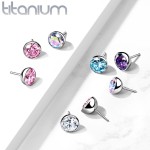 Kamínek k PUSH IN piercing do nosu TITAN, AB zirkon (2,5 mm)