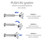 Kamínek k PUSH IN piercing do nosu TITAN, AB zirkon (3 mm)