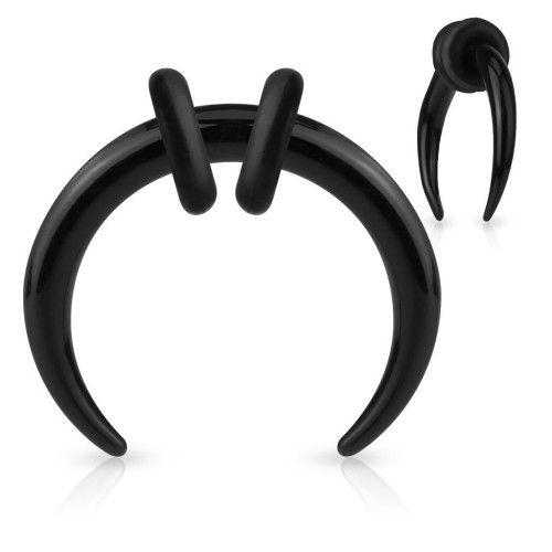 Akrylátový roztahovák do ucha podkova černá (10 mm)