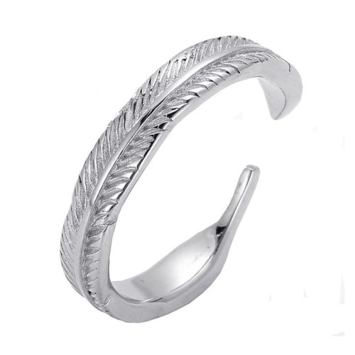 Ocelový prsten peříčko (62)