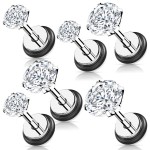 Piercingová náušnice, čirý zirkon - 1 kus (8 mm)