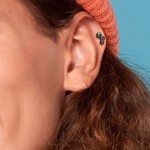 Cartilage /  helix / tragus piercing (černá)