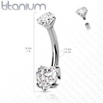 Piercing do pupíku srdíčko - TITAN (tyrkysová)