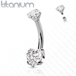 Piercing do pupíku srdíčko - TITAN (čirá)