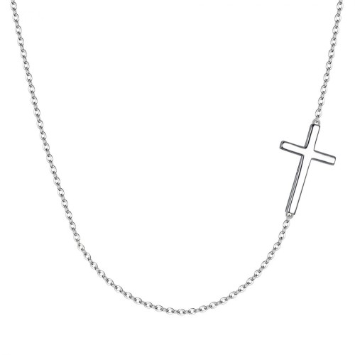 Stříbrný řetízek s bočním křížkem (38 cm, 2,01 g)