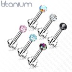 PUSH IN piercing do brady / ucha TITAN 1,2 x 8 mm (růžová)