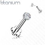 PUSH IN piercing do brady / ucha TITAN 1,2 x 8 mm (růžová)