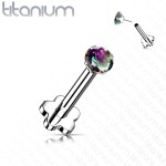 PUSH IN piercing do brady / ucha TITAN 1,2 x 8 mm (růžová)