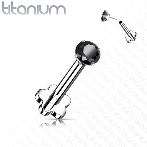 PUSH IN piercing do brady / ucha TITAN 1,2 x 8 mm (černá)