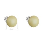 Stříbrné náušnice pecka s perlou Swarovski žluté kulaté 31142.3 [1]