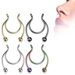 Falešný piercing do nosu - septum (duhová)