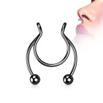 Falešný piercing do nosu - septum (zlatá)