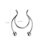 Falešný piercing do nosu - septum (černá)