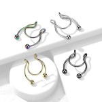 Falešný piercing do nosu - septum (černá)