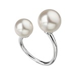 Stříbrný prsten se dvěma Preciosa perlami bílý 35053.1 [0]
