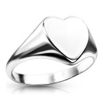 Ocelový prsten srdce s možností rytiny (57) [2]